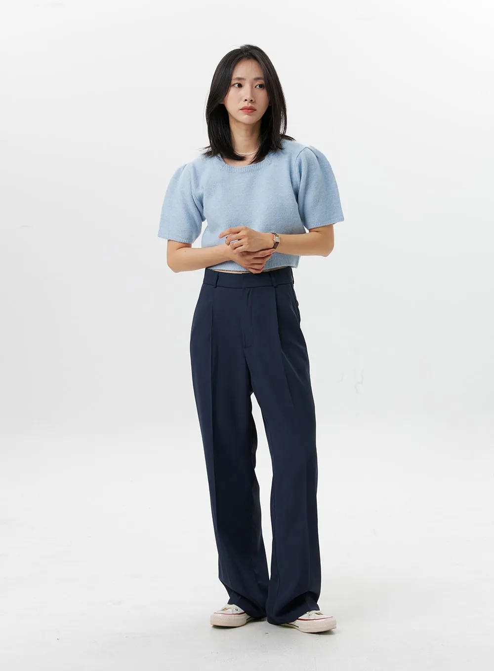 Loose-Fit Pintuck Pants OG318 sold by Lewkin product image thumbnail 2