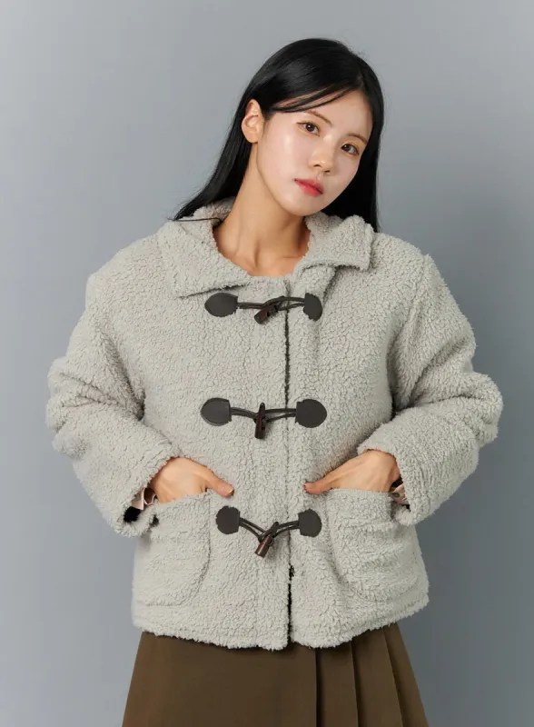 Faux Shearling Toggle Jacket ON324 sold by Lewkin