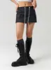 Drawstring Mini Skirt CU326 sold by Lewkin