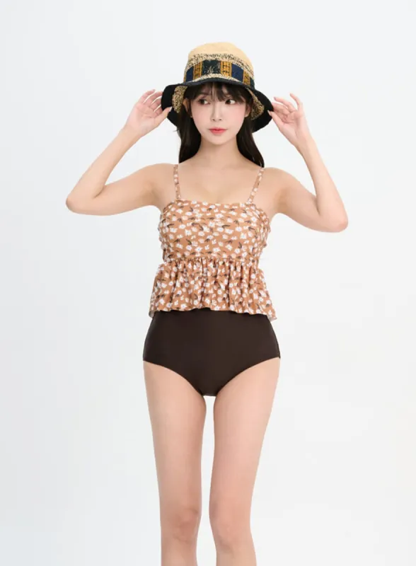 Flower Tankini Swimsuit IF324 sold by Lewkin