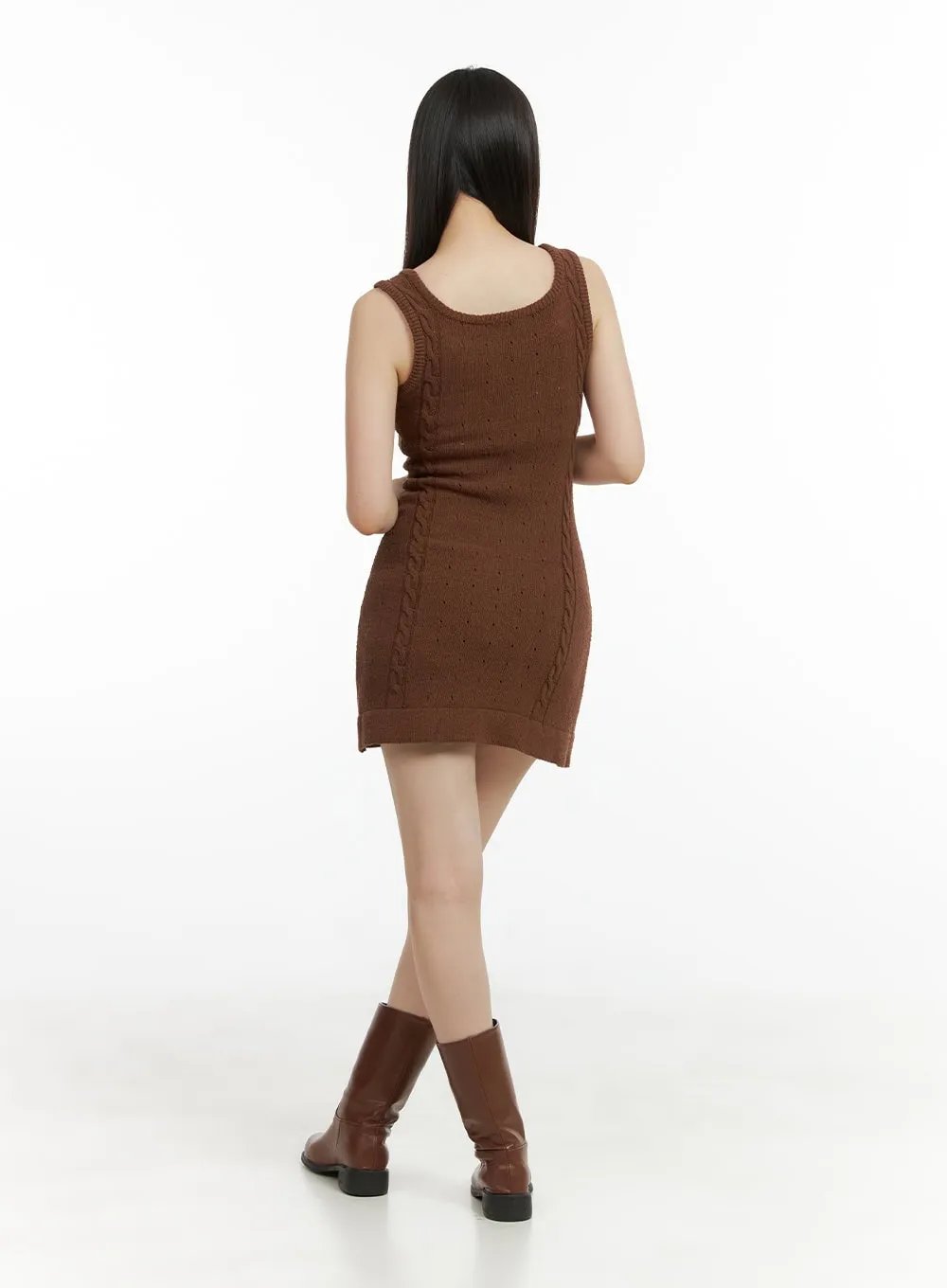Cable Knit Mini Dress CL422 sold by Lewkin product image thumbnail 4