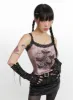 Graphic Printed Lace Crop Top IJ410 sold by Lewkin