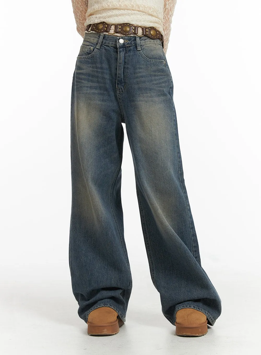 Wide Leg Denim Trousers CJ415 sold by Lewkin