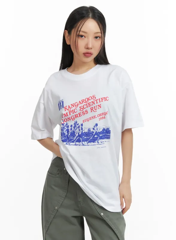 Oversized Graphic Tee CM419 sold by Lewkin