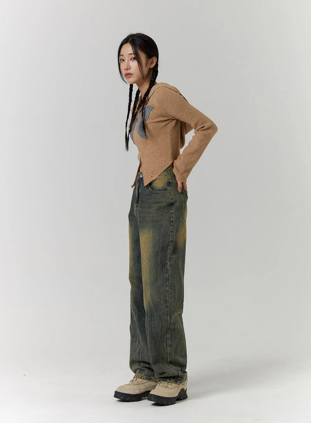 Acubi Patched Two Way Zip Up Hoodie CD311 sold by Lewkin product image thumbnail 3