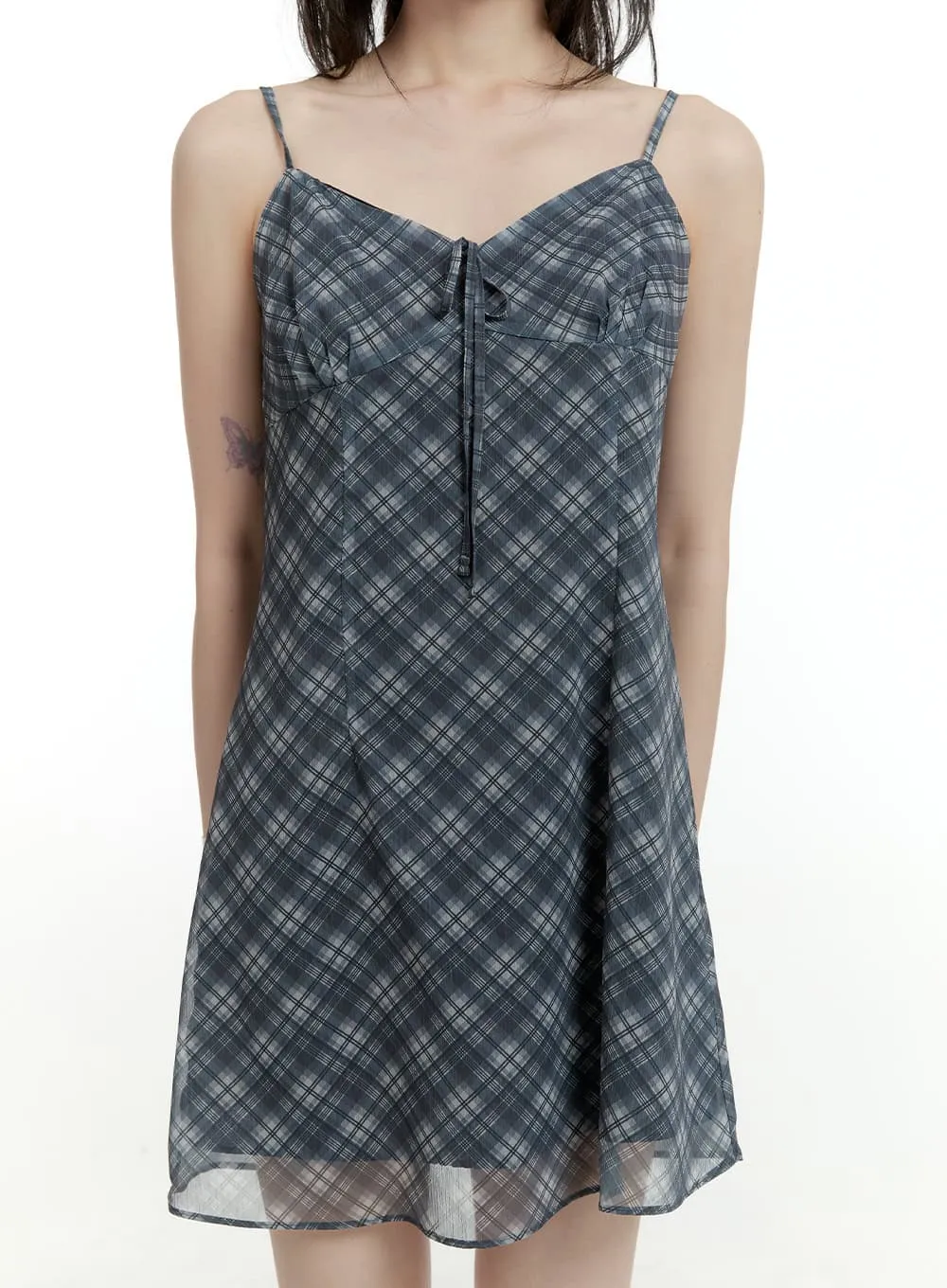 Sweetheart Checkered Mini Dress CL426 sold by Lewkin product image thumbnail 3