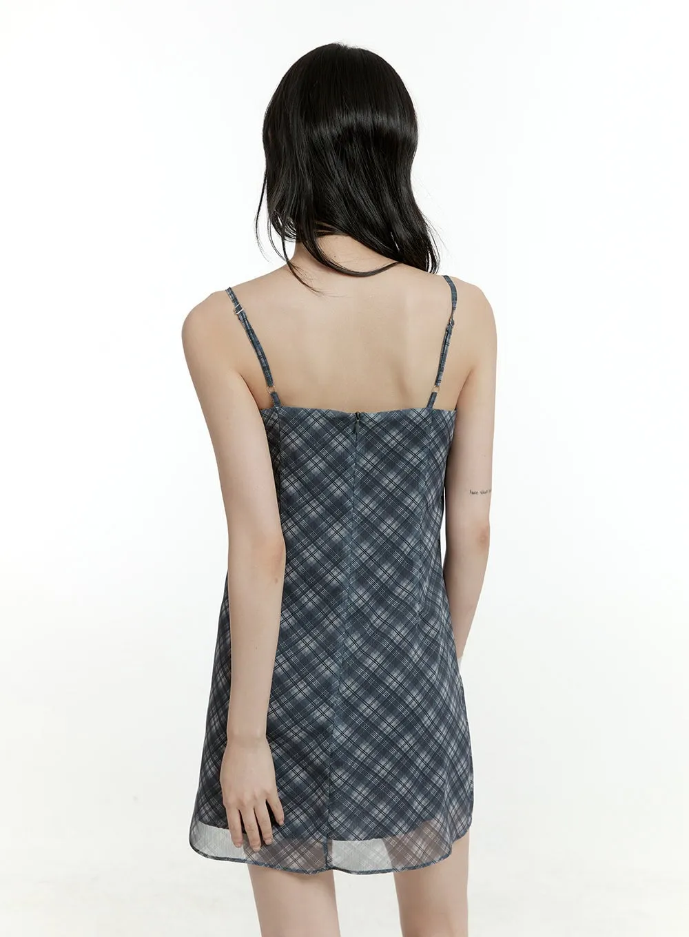 Sweetheart Checkered Mini Dress CL426 sold by Lewkin product image thumbnail 5