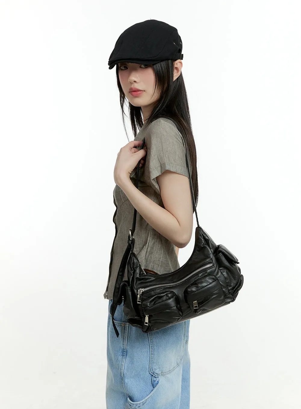 Double Pocketed Crossbody Bag CL426 sold by Lewkin product image thumbnail 2