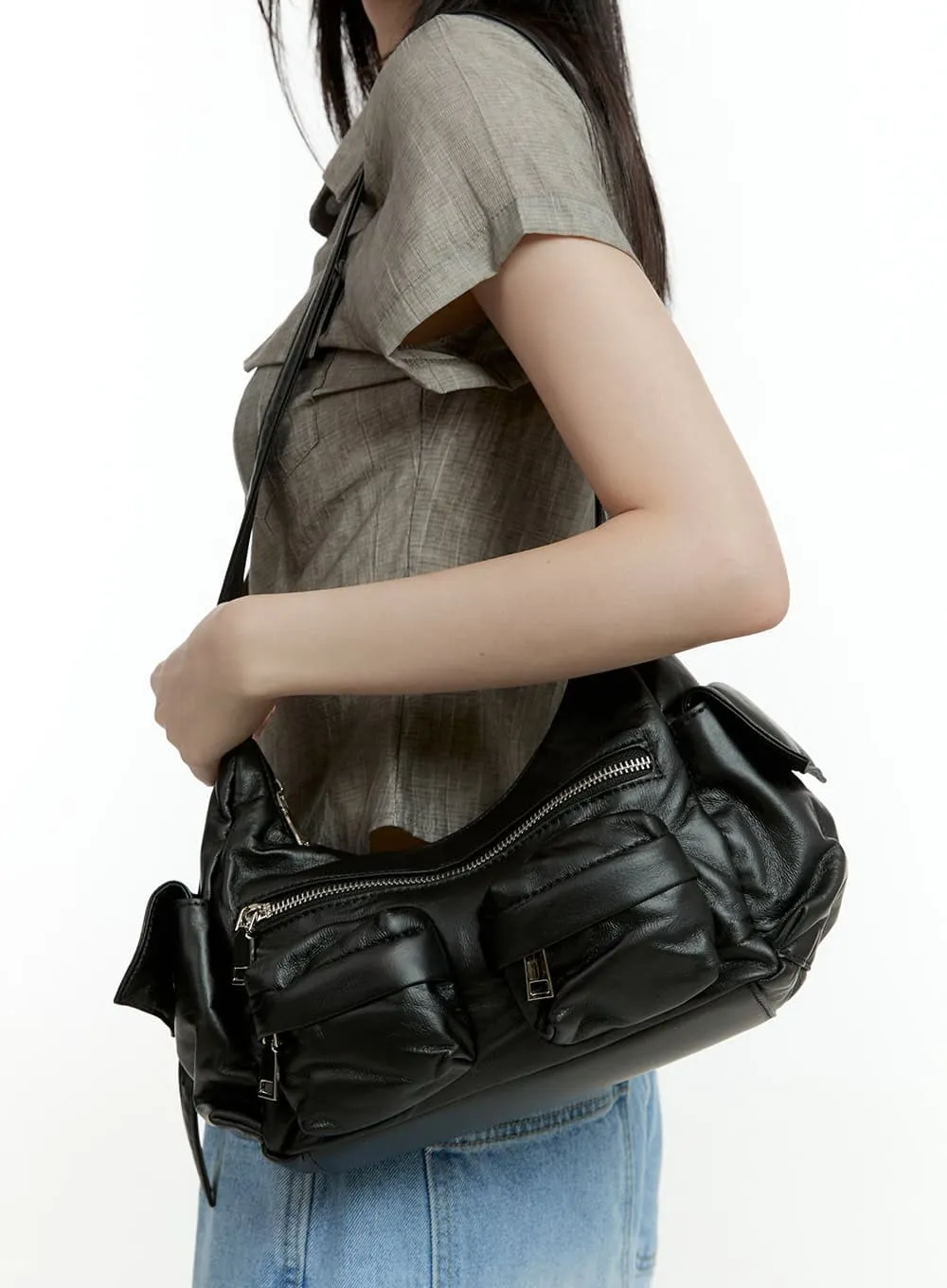 Double Pocketed Crossbody Bag CL426 sold by Lewkin product image thumbnail 4