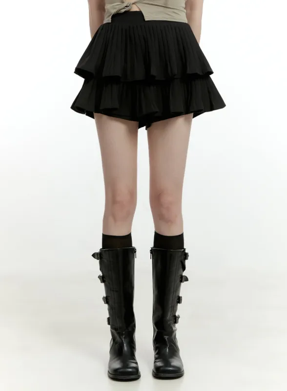 Flare Layered Mini Skort CL426 sold by Lewkin