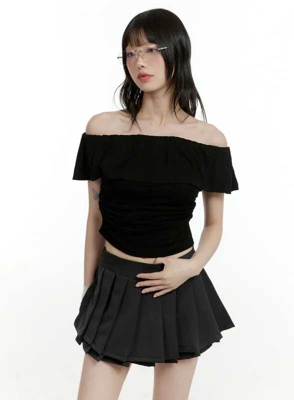 Shirred Off-Shoulder Top CL426 sold by Lewkin