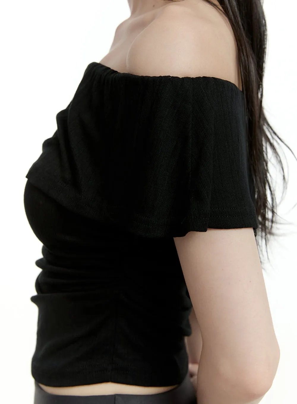 Shirred Off-Shoulder Top CL426 sold by Lewkin product image thumbnail 3