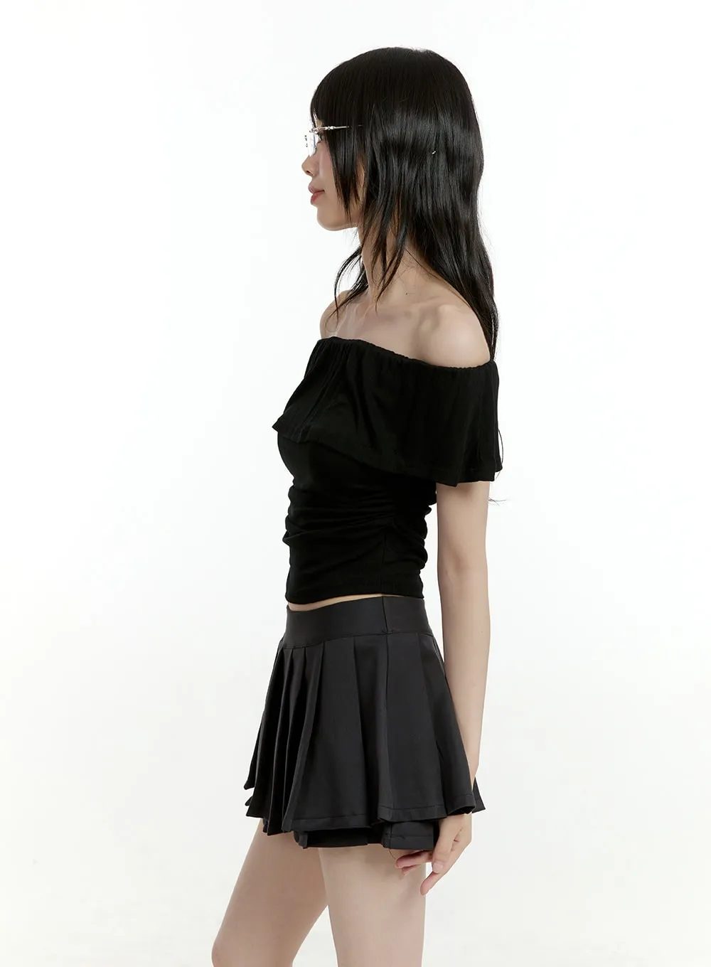 Shirred Off-Shoulder Top CL426 sold by Lewkin product image thumbnail 4