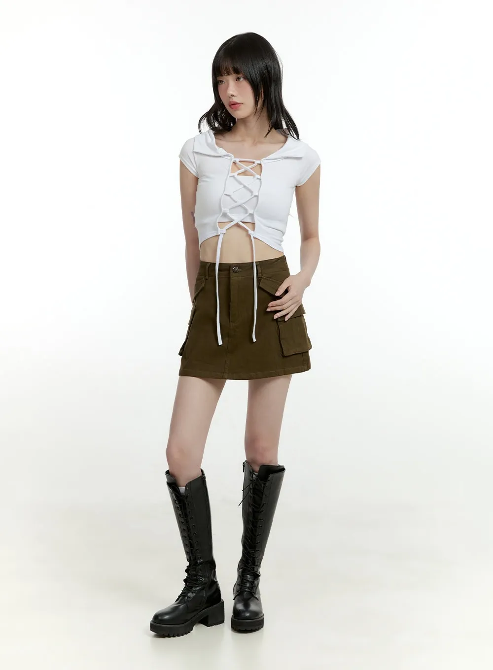 Cargo Mini Skirt CL426 sold by Lewkin product image thumbnail 2