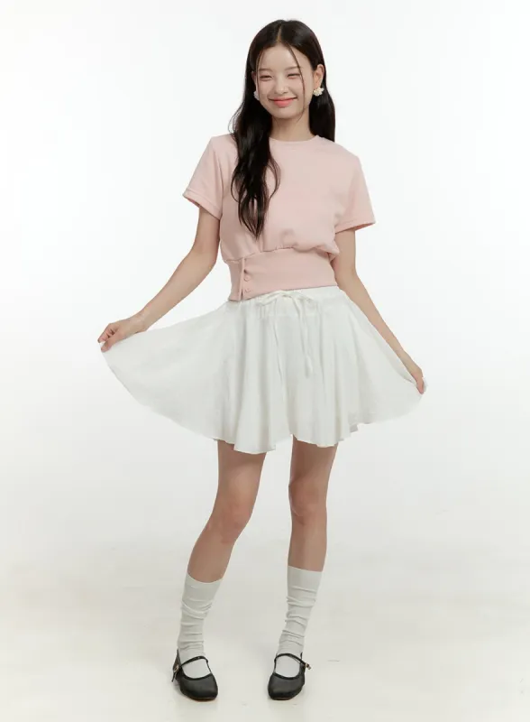 Flare Rayon Mini Skirt OL422 sold by Lewkin