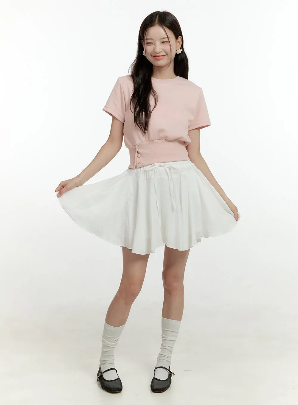 Flare Rayon Mini Skirt OL422 sold by Lewkin