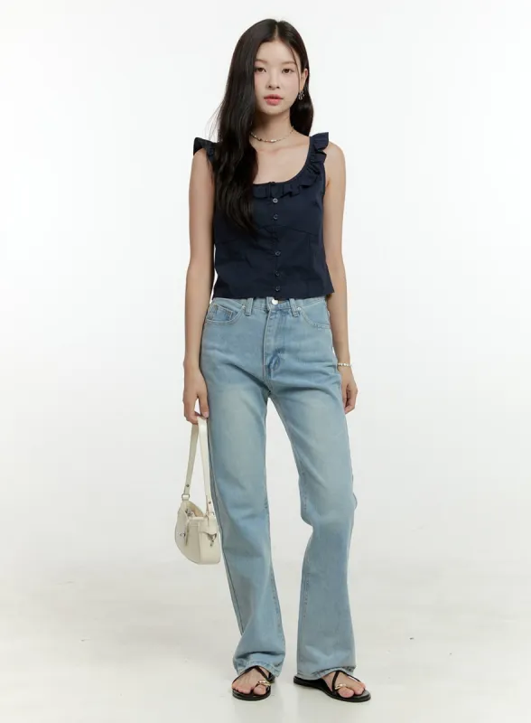 Loose Fit Bootcut Jeans OL422 sold by Lewkin