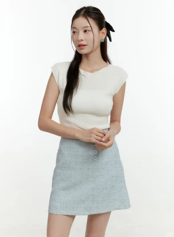 Solid Knit Sleeveless Top OL422 sold by Lewkin