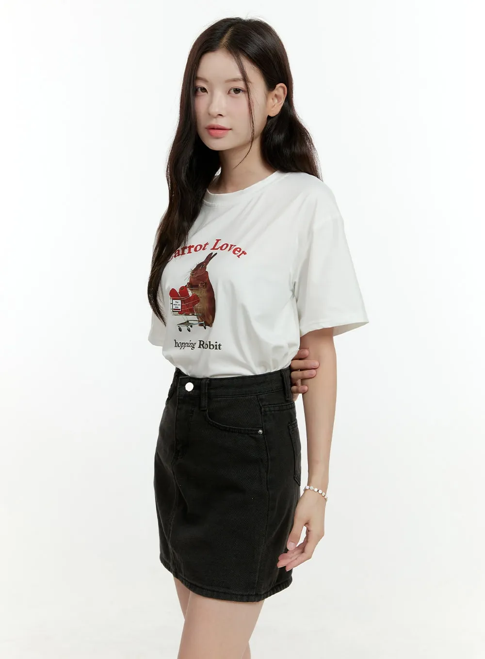 Carrot Love Rabbit Graphic Tee OL422 sold by Lewkin product image thumbnail 5