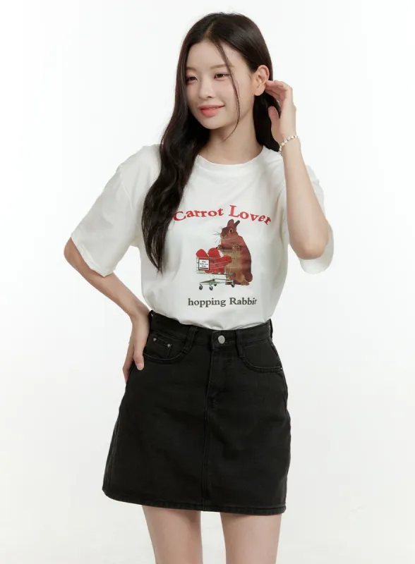 Carrot Love Rabbit Graphic Tee OL422 sold by Lewkin