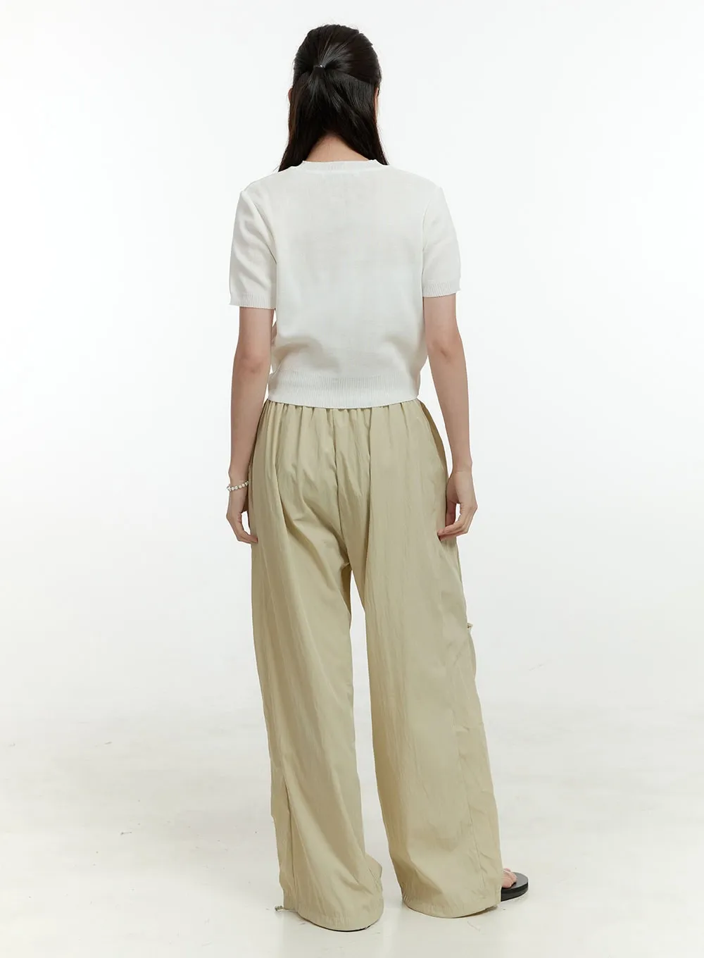 String Banded Wide Leg Pants OL430 sold by Lewkin product image thumbnail 5