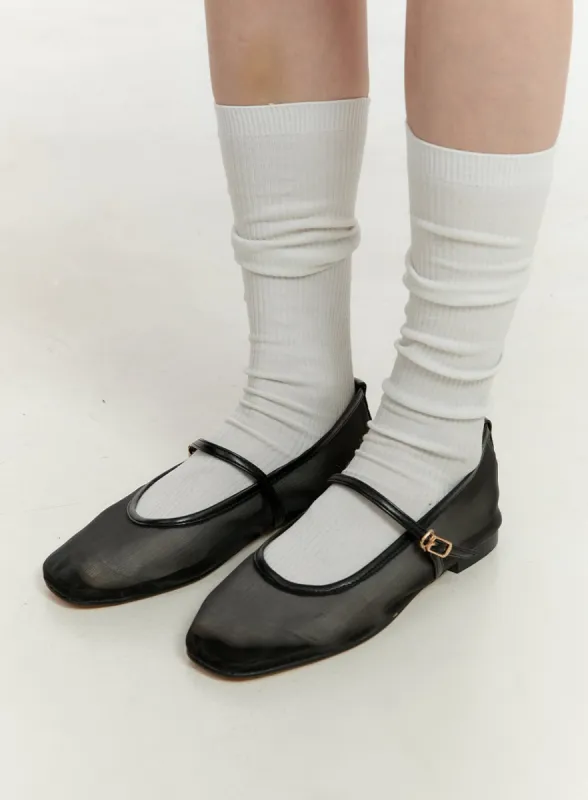 Sheer Mary Jane Flats OL430 sold by Lewkin