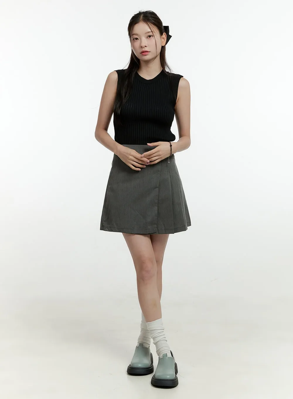 Back Slit Ribbed Sleeveless Top OL430 sold by Lewkin product image thumbnail 3