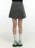 Wrap Half Pleated Mini Skirt OL430 sold by Lewkin