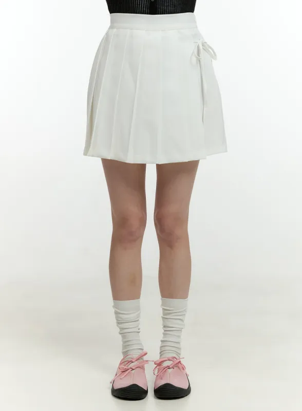 Pleated Wrap Mini Skort OL430 sold by Lewkin