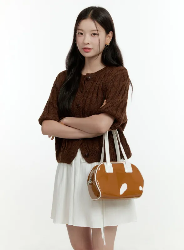 Cable Knit Short Sleeve Cardigan OL430 sold by Lewkin
