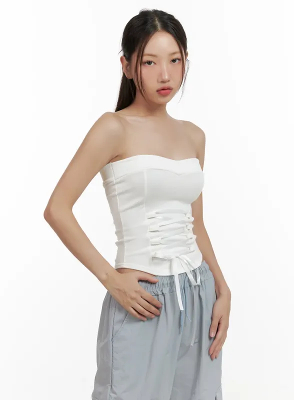 Ribbon X Strap Tube Top CL431 sold by Lewkin