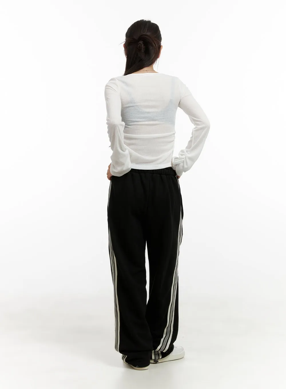 Stripe Banded Sweatpants CL431 sold by Lewkin product image thumbnail 3