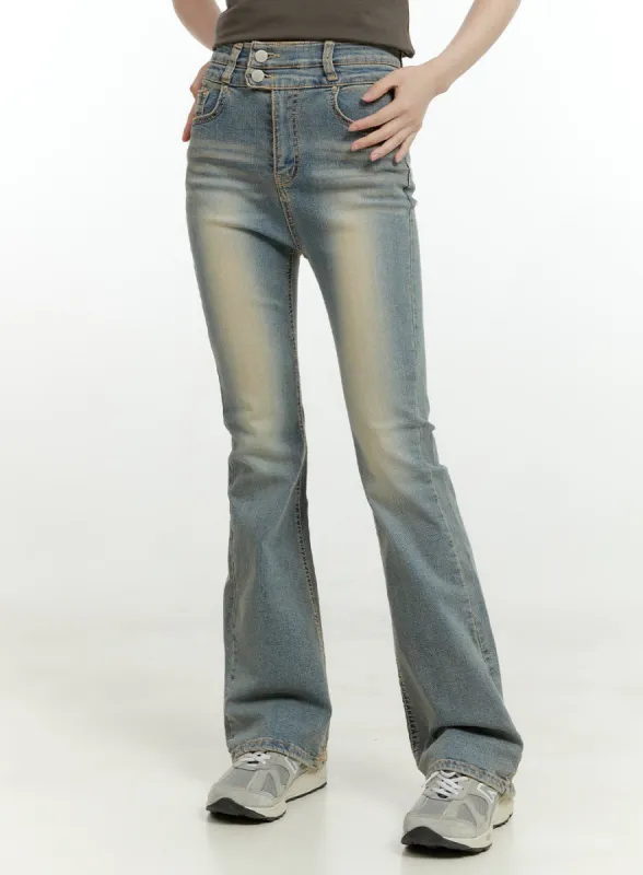 Anna Double Button Bootcut Jeans CG401 sold by Lewkin