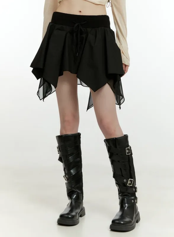 Ruffle Banded Mini Skirt CG401 sold by Lewkin