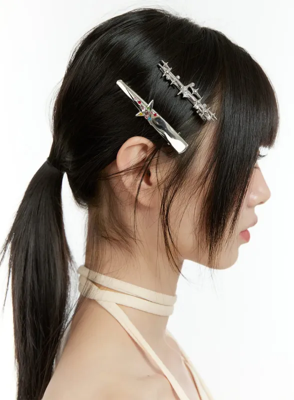Star Studded Metal Hair Pin CG401 sold by Lewkin