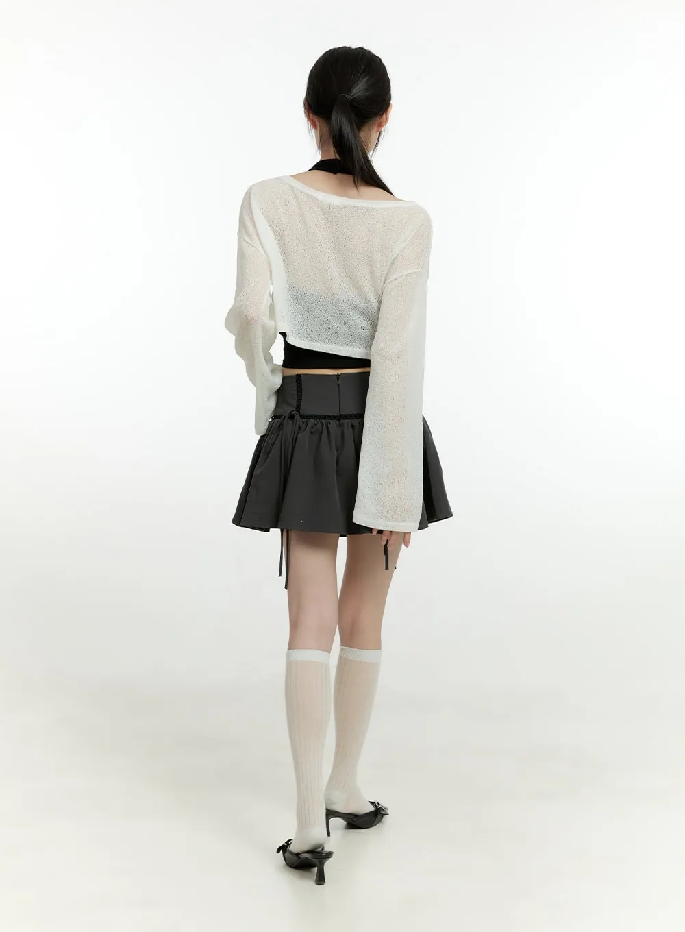 Ribbon Flare Mini Skirt CG402 sold by Lewkin product image thumbnail 4