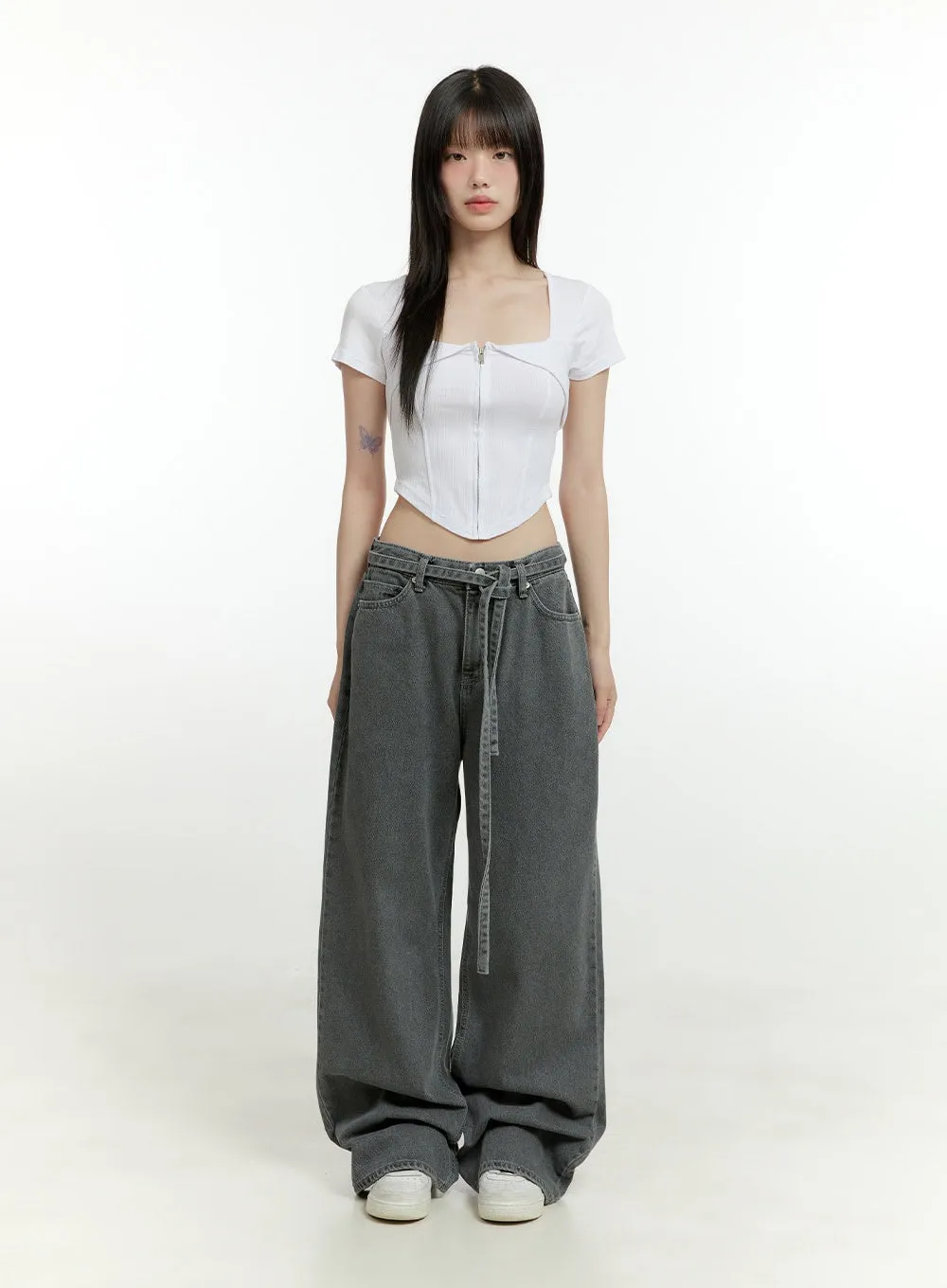Square Neck Rayon Crop Top CG402 sold by Lewkin product image thumbnail 2