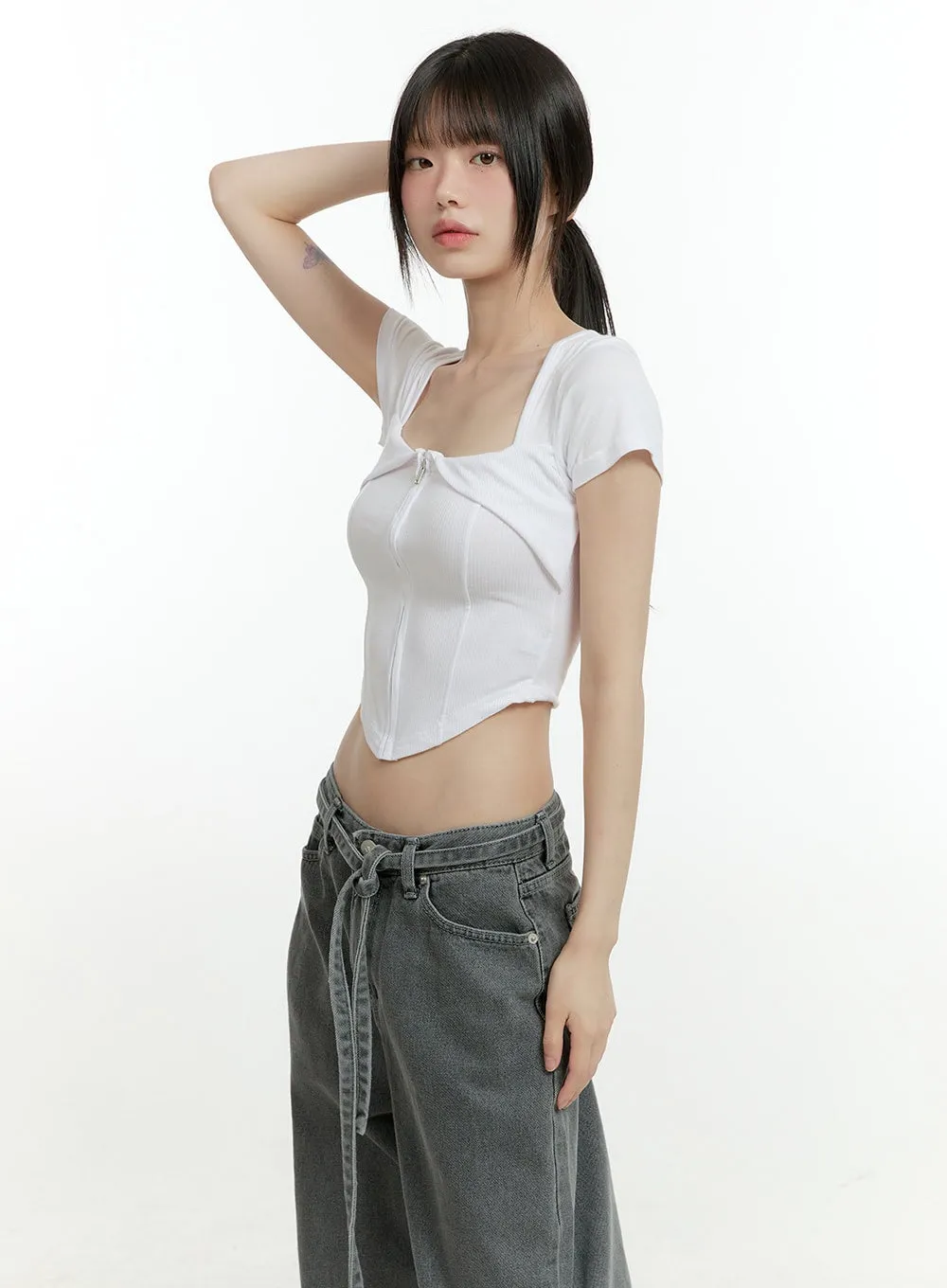 Square Neck Rayon Crop Top CG402 sold by Lewkin