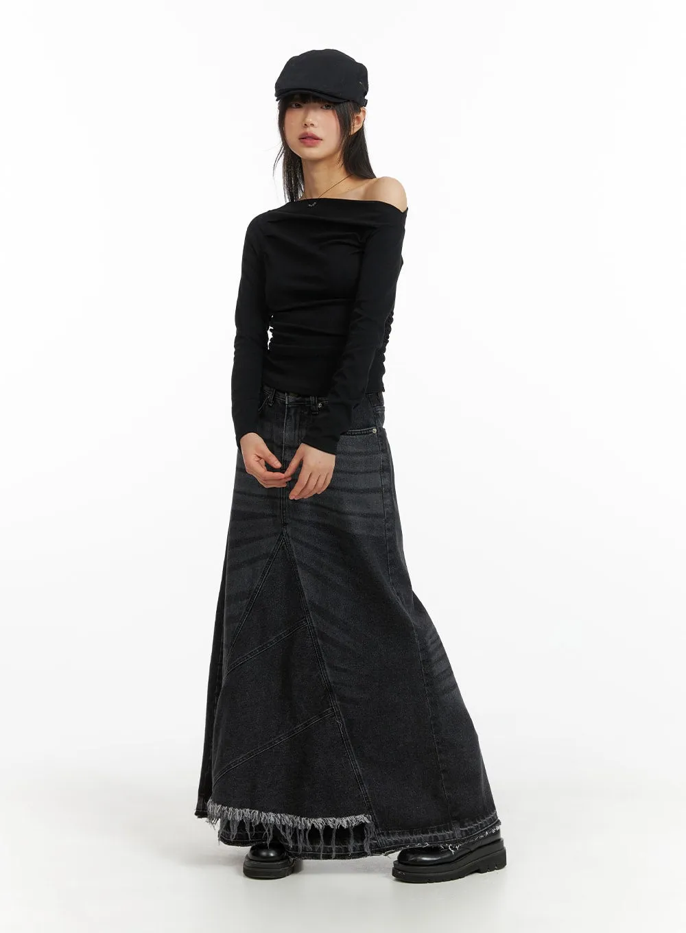 Asymmetrical Ruched Top CM413 sold by Lewkin product image thumbnail 2