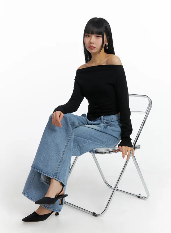 Basic Off Shoulder Long Sleeve IM414 sold by Lewkin