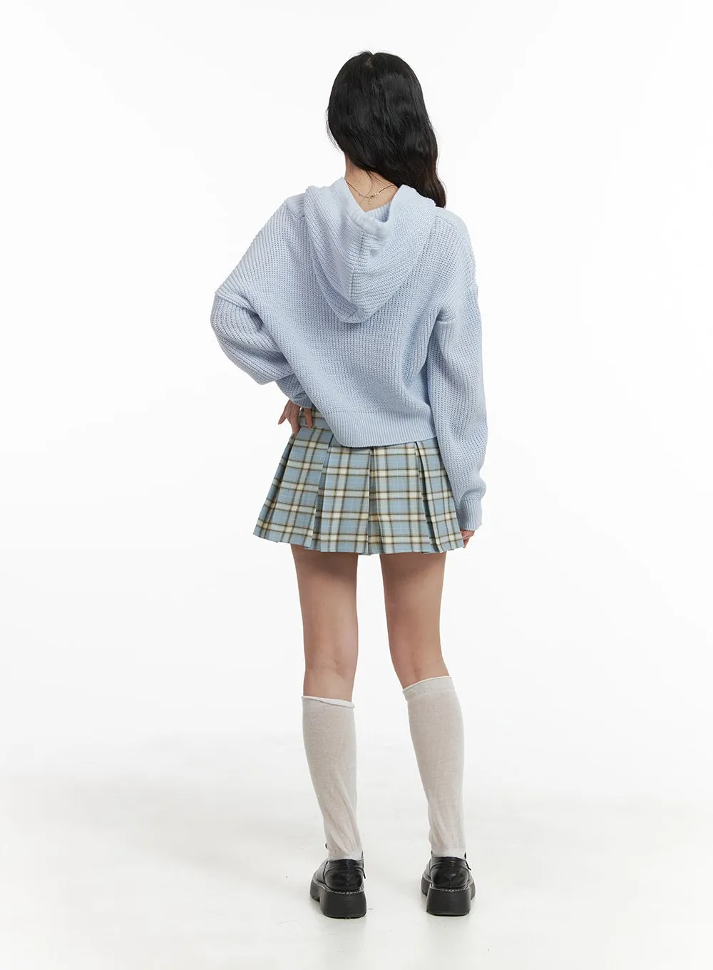 Checkered Pleated Mini Skirt OM425 sold by Lewkin product image thumbnail 5