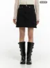 Destroyed Hem Denim Cargo Mini Skirt CM427 sold by Lewkin