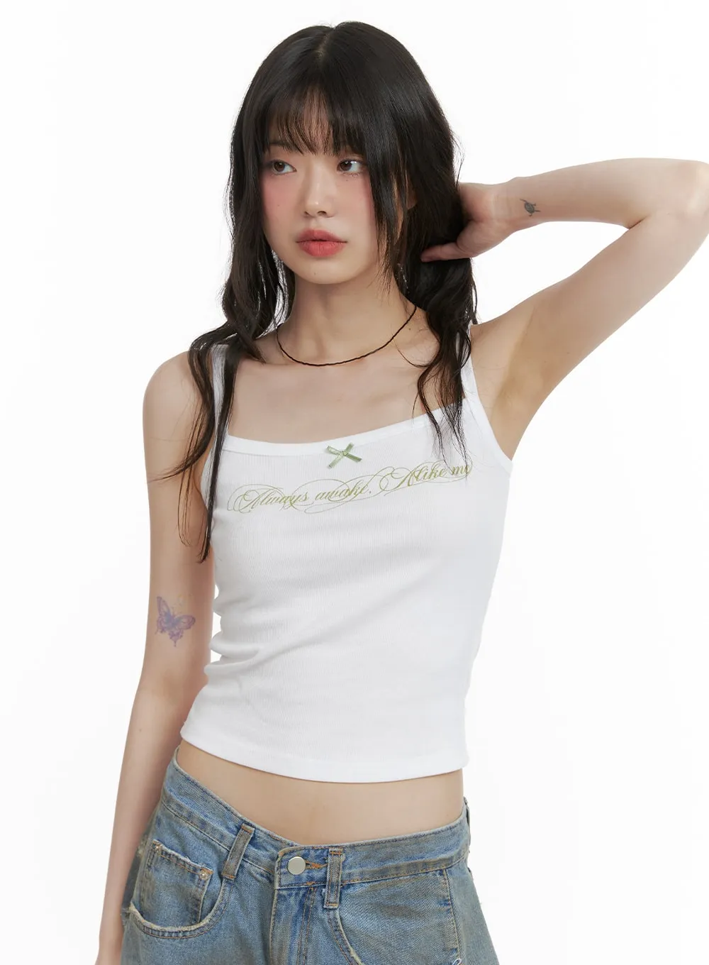 Bowknot Lettering Cami Top CA411 sold by Lewkin