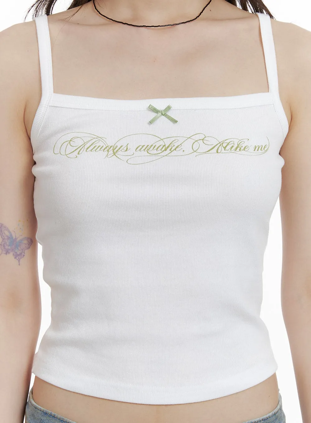 Bowknot Lettering Cami Top CA411 sold by Lewkin product image thumbnail 3