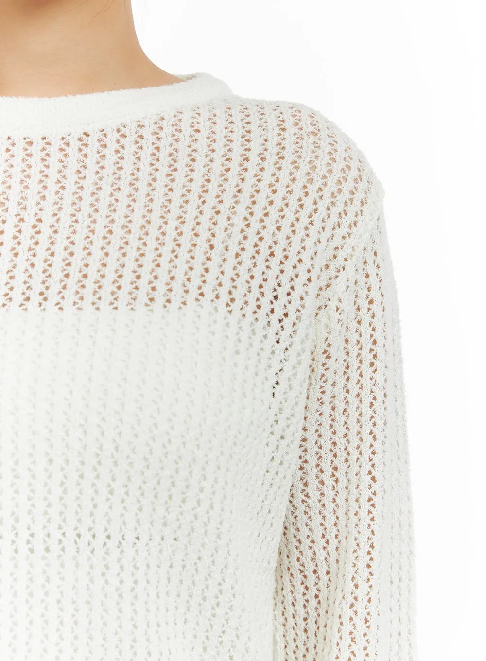 Sheer Mesh Knit Top CA415 sold by Lewkin product image thumbnail 3