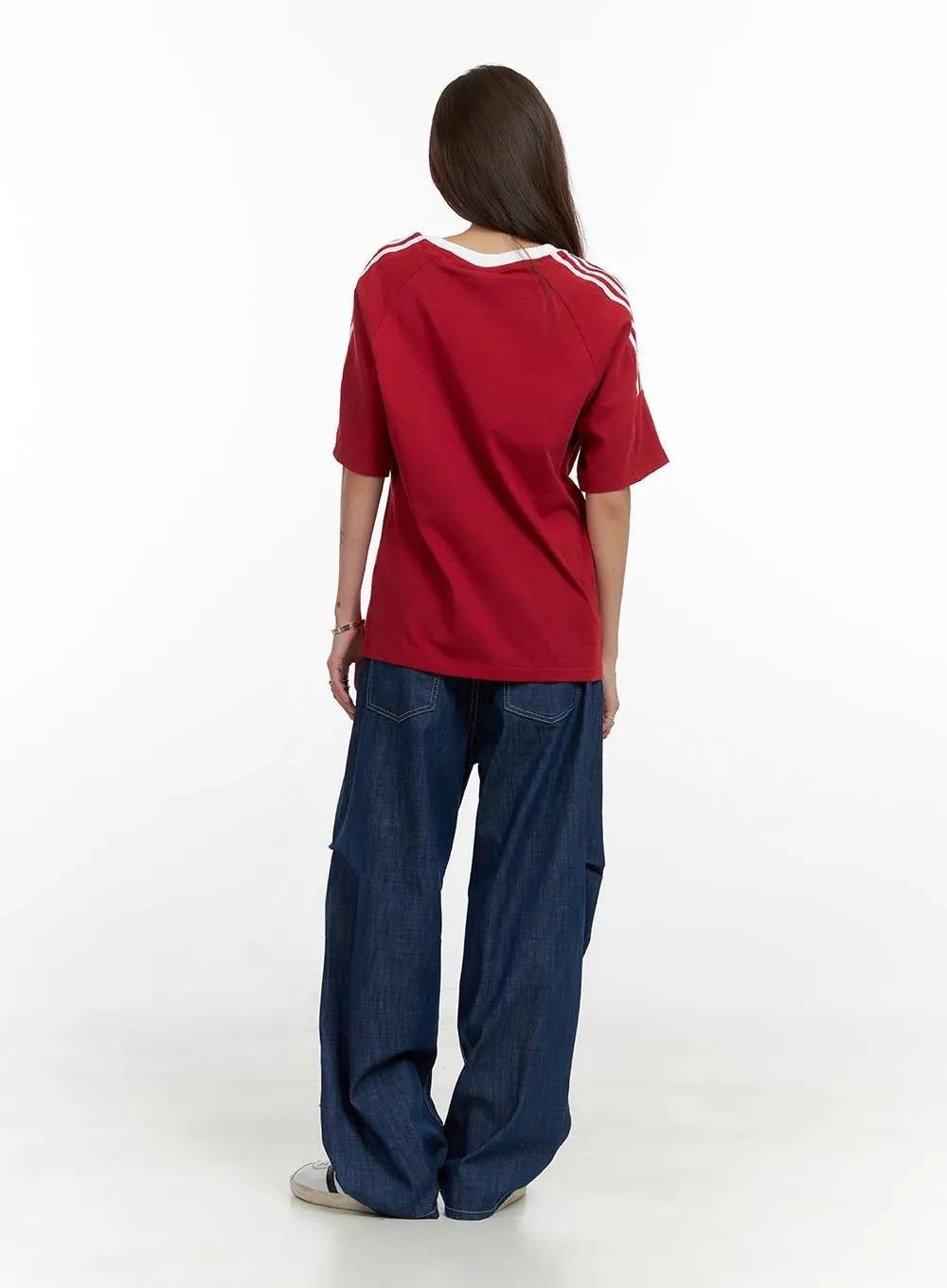 Stripe Lettering T-Shirt CL404 sold by Lewkin product image thumbnail 4