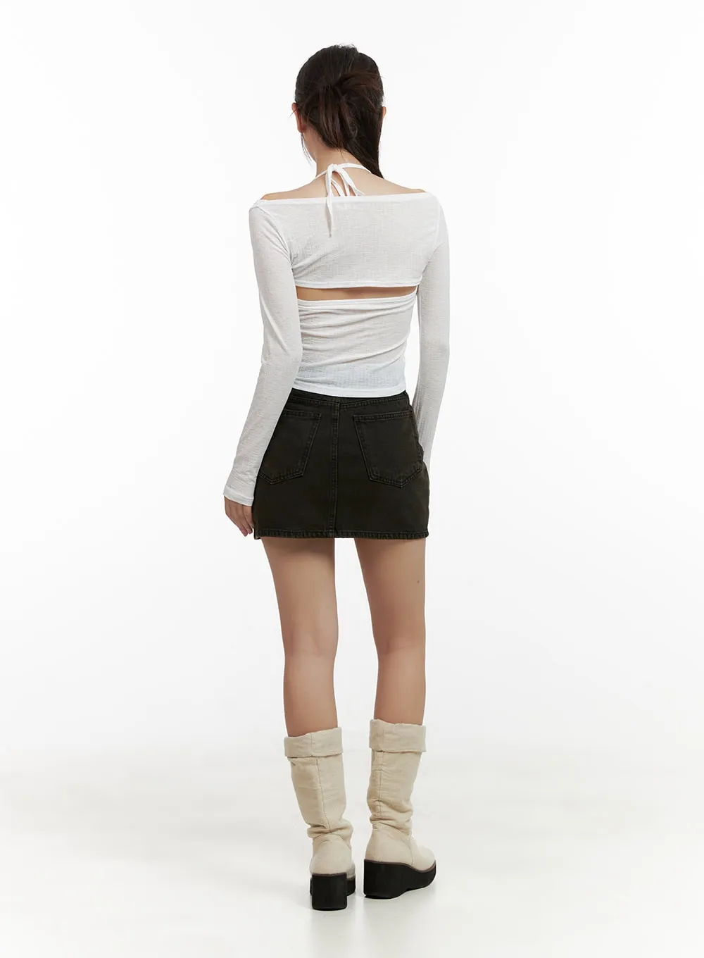 Sheer Halter Top with Buttoned Bolero Top CL431 sold by Lewkin product image thumbnail 4