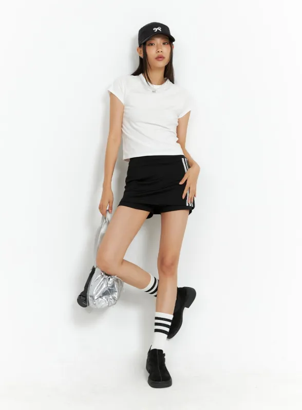 Raglan Crop Short Sleeve Tee IG405 sold by Lewkin