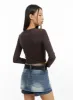 Graphic Slim Fit Long Sleeve Crop Top IG405 sold by Lewkin