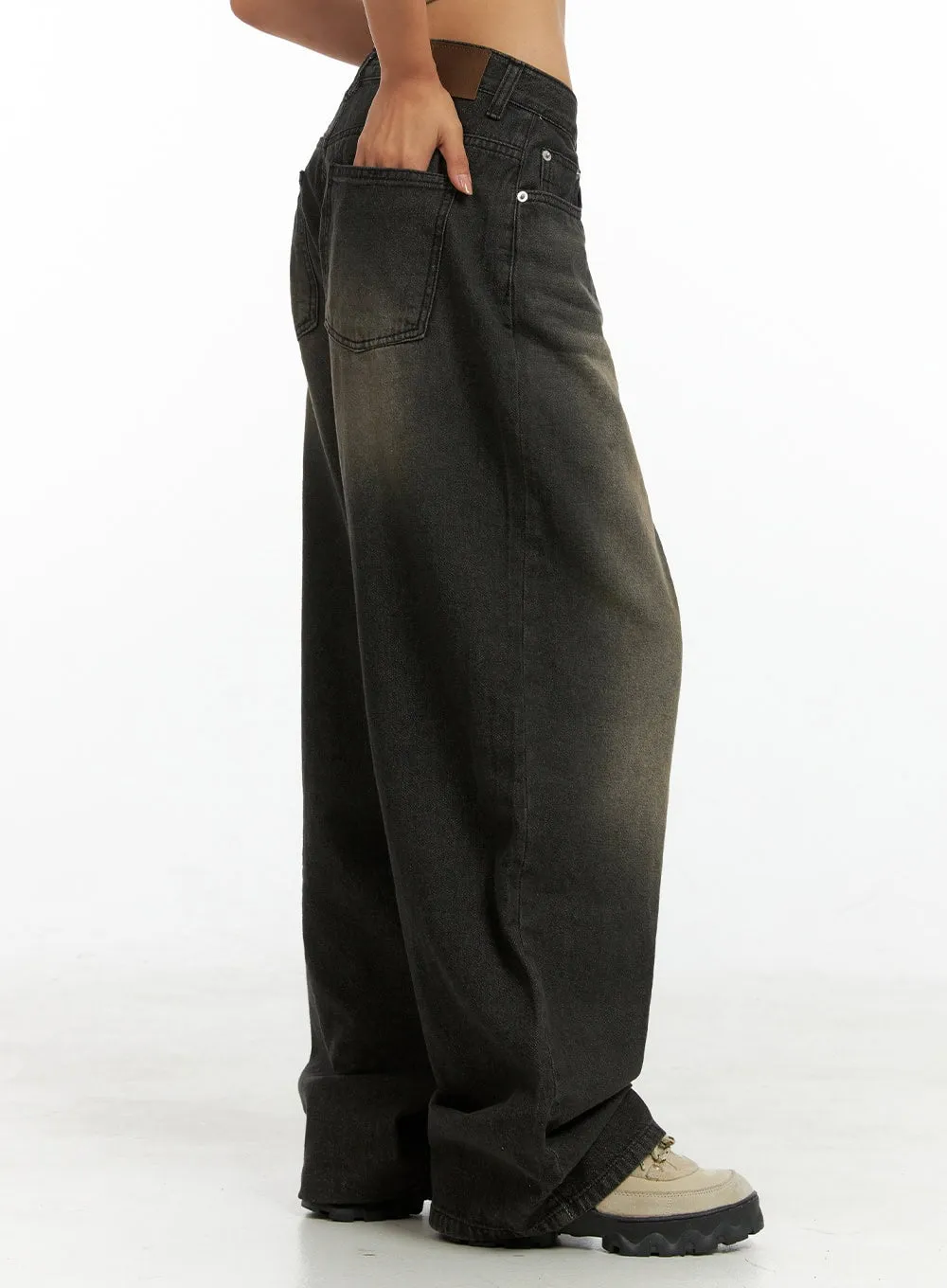 Ada Relaxed Washed Baggy Jeans IG405 sold by Lewkin product image thumbnail 4